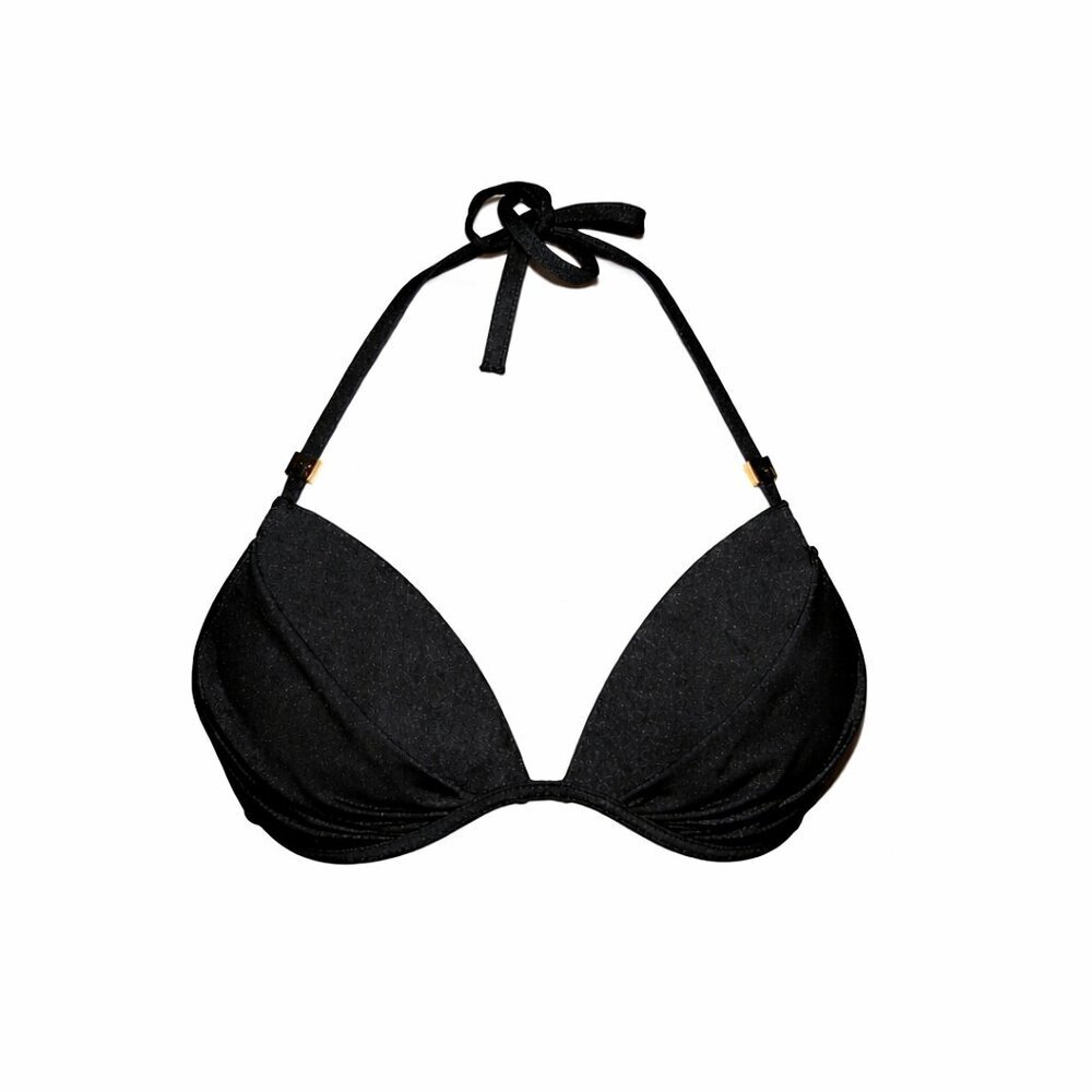VICTORIA’S SECRET Tease Halter Black Swim Top 36 D